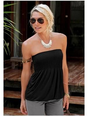 Uplifted Finds Womens Off Shoulder Short Sleeve Beach Top l black