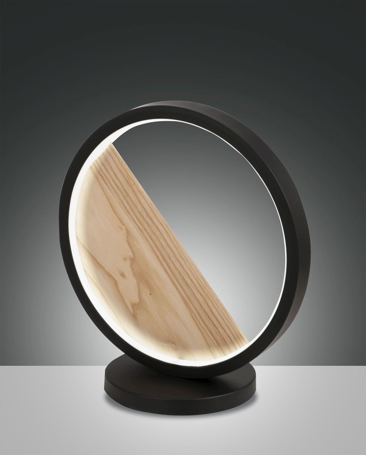 Fabas Luce LED-Tischleuchte PIERRE schwarz/Holz 3695-30-101 8019282532972