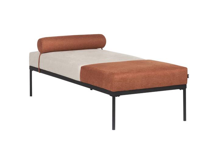 CHAISELONGUE Kunstleinen Goldbraun Malmos