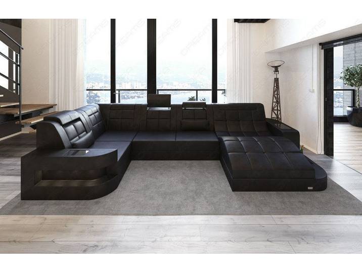 Mini Sofa Relax Wave U-Form in Leder