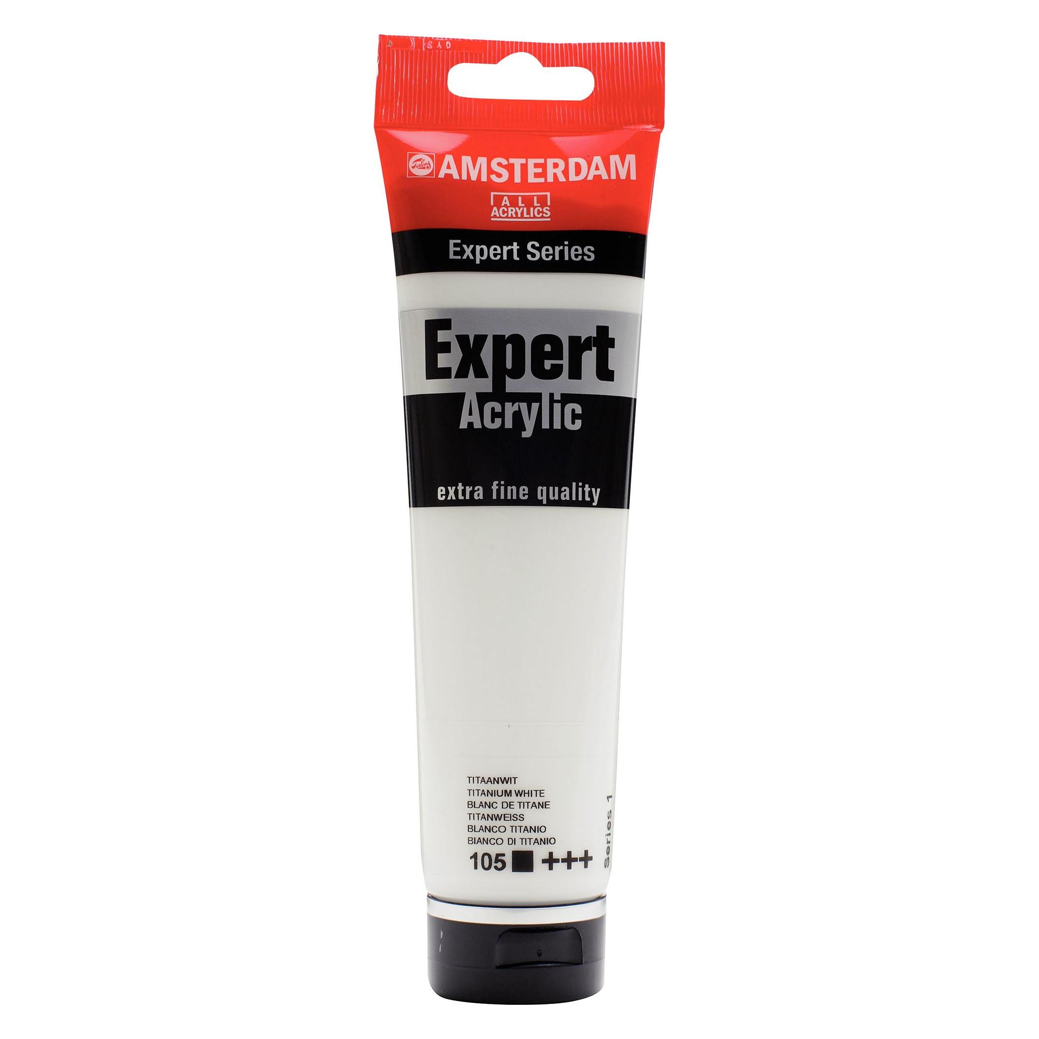 Amsterdam Expert Acrylfarbe Tube 150 ml Titanweiss 105 (150 ml) (ROY-19151050)