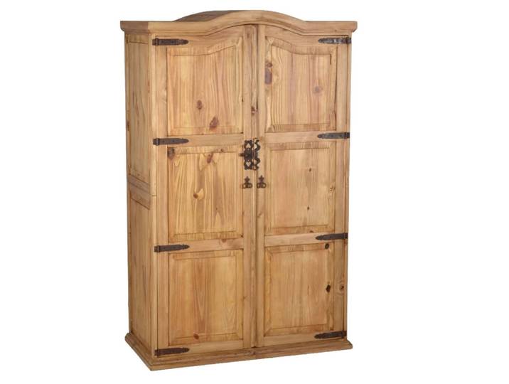 MiaMöbel Mexico Kleiderschrank Massivholz Pinie Landhaus Mexiko Möbel Mexikanisch