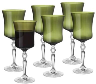 Barski Vivid Water Goblet, Green, 13 Oz., Set of 6