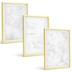 BILDER SET 3er Set - 40x60 cm Goldrahmen - Minimalistischer Hintergrund mit weißen Punkten