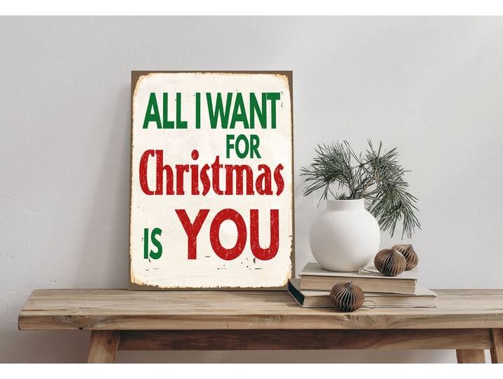 Alu-Dibond-Druck QUEENCE Christmas , rot (farbe bild(er): rot), B:20cm H:30cm T:0,2cm, Alu Dibond, Bilder, Alu-Dibond-Druck, Spruch, Weihnachten, Schild