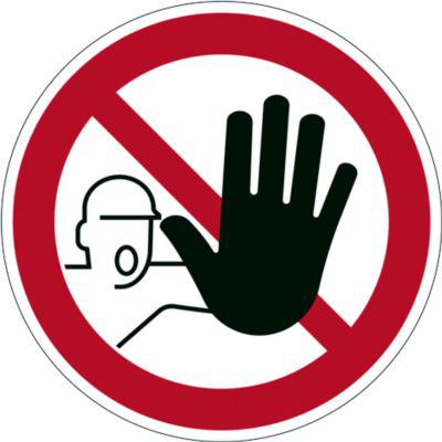 Hinweisschild Durable, rund, für den Innenbereich, Motiv „Zutritt verboten“, EN ISO 7010, selbstklebend, weiß-rot, 1 Stück