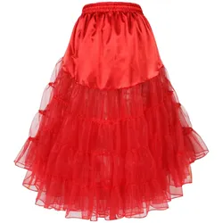 Thetru Petticoat mit Schleppe rot (One Size, S, XL)