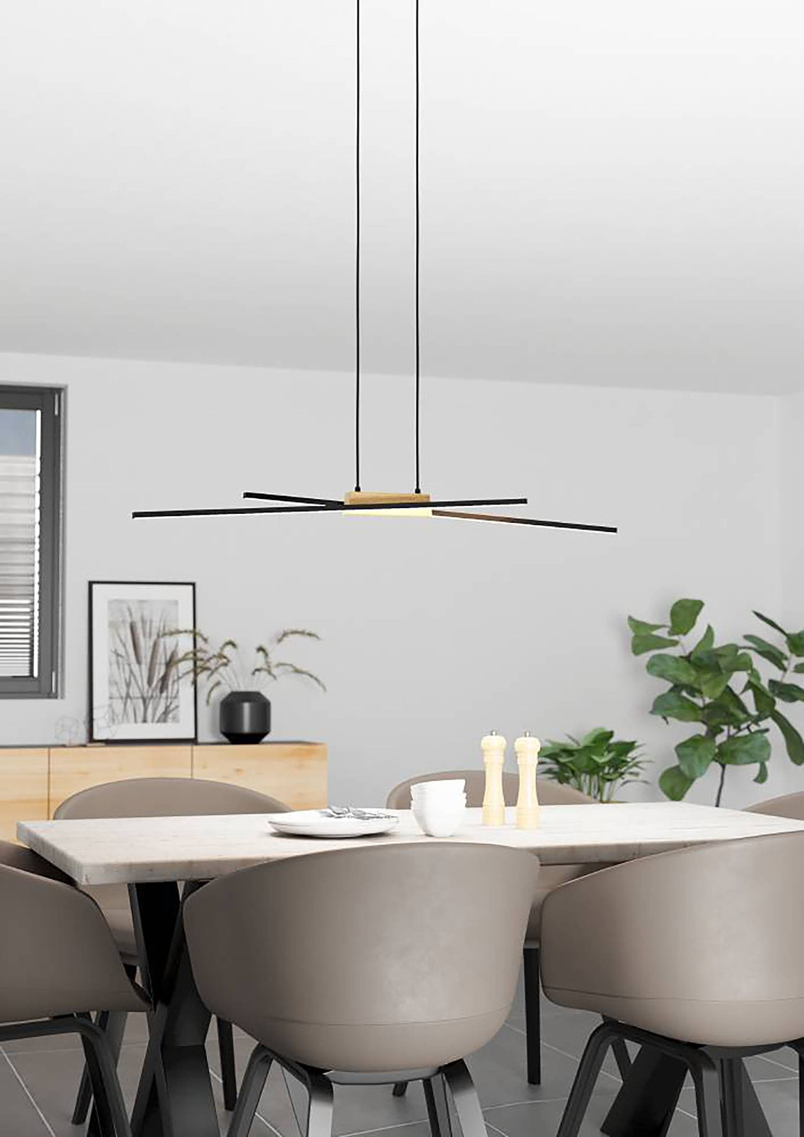 Eglo Moderne Hanglamp Panagria Zwart met Led