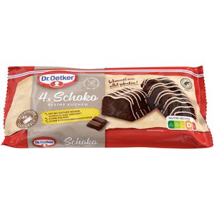 Dr.Oetker Kuchen Kleiner Schokokuchen mit Schokostücken&Glasur, Rührkuchen, einzeln verpackt, je 35 g, 4 Stück