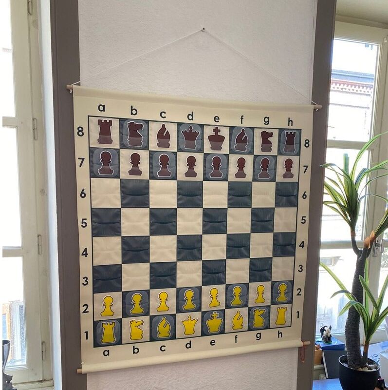 Euro Schach international Jeu d'échecs mural XXl 100x100 cm