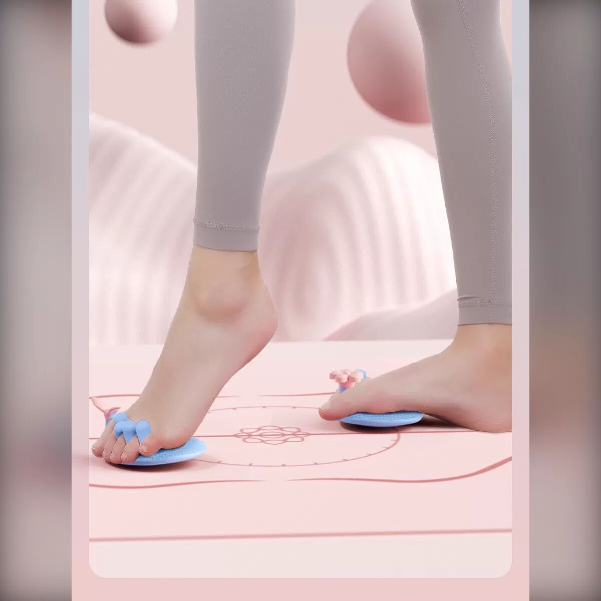 INF Bein-straffender Fußgewölbe-Trainer 2er-Set - TPE 30° Halbmond Anti-Rutsch Fußgewölbe- und Zehenspreizer für Komfortmassage Grün