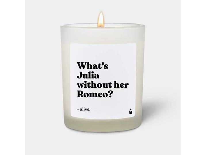 Duftkerze Weiss Woody What's Julia without her Romeo? - alive.