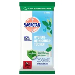 Desinfektionstücher Sagrotan Hygienereinigungstücher 60Stück zuverlässige Reinigung von 99,9% der Viren und Bakterien