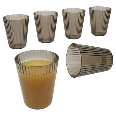 6er Set ToGo Wassergläser Grau aus Kunststoff - 10490*****Standort: Teile-Regal 1