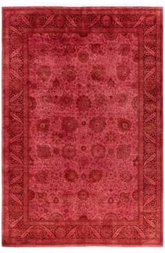 Overton "Contemporary Overdyed Wool Hand Knotted Area Rug - 6' 2"" x 9' 1"""