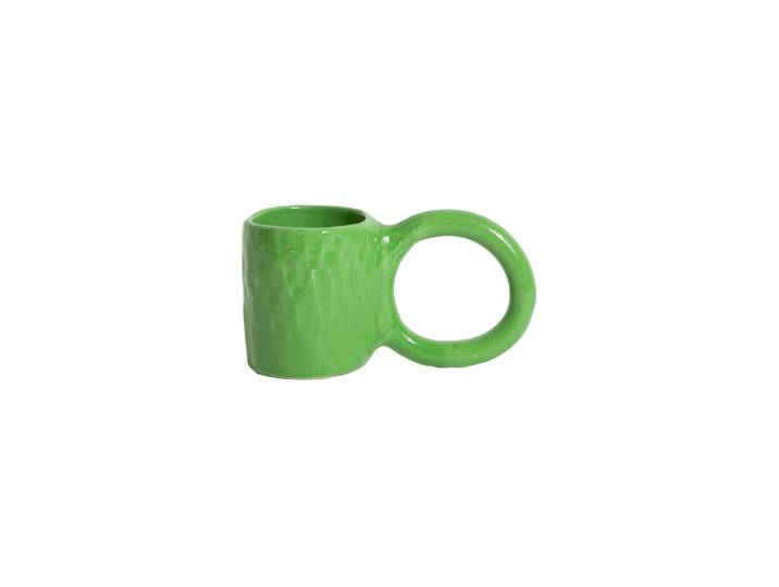 Petite Friture - Tasse à café Donut - Vert - Faïence émaillée - Designer Pia Chevalier