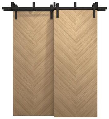 SARTODOORS Ego 5005 Natural Oak Wood Barn Bypass Doors