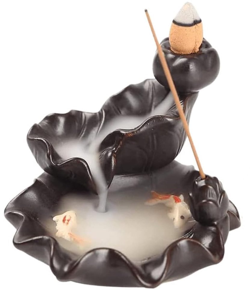 Dailygoods Keramische Wierookstokjeshouder Lotus Waterval Wierookbrander