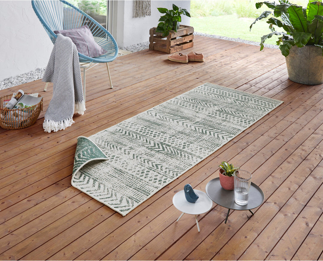 Northrugs Biri Flatweave Green Rug Green Runner 80 x 350cm