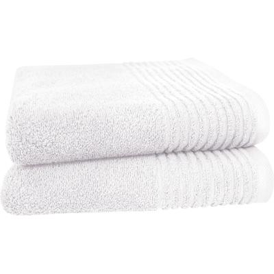 Handtücher DYCKHOFF "Handtuch-Set BRILLANT 2-tlg., Baumwolle, 50x100 cm", weiß, B:50cm L:100cm, Frottier, Baumwolle, Handtücher, Baumwolle