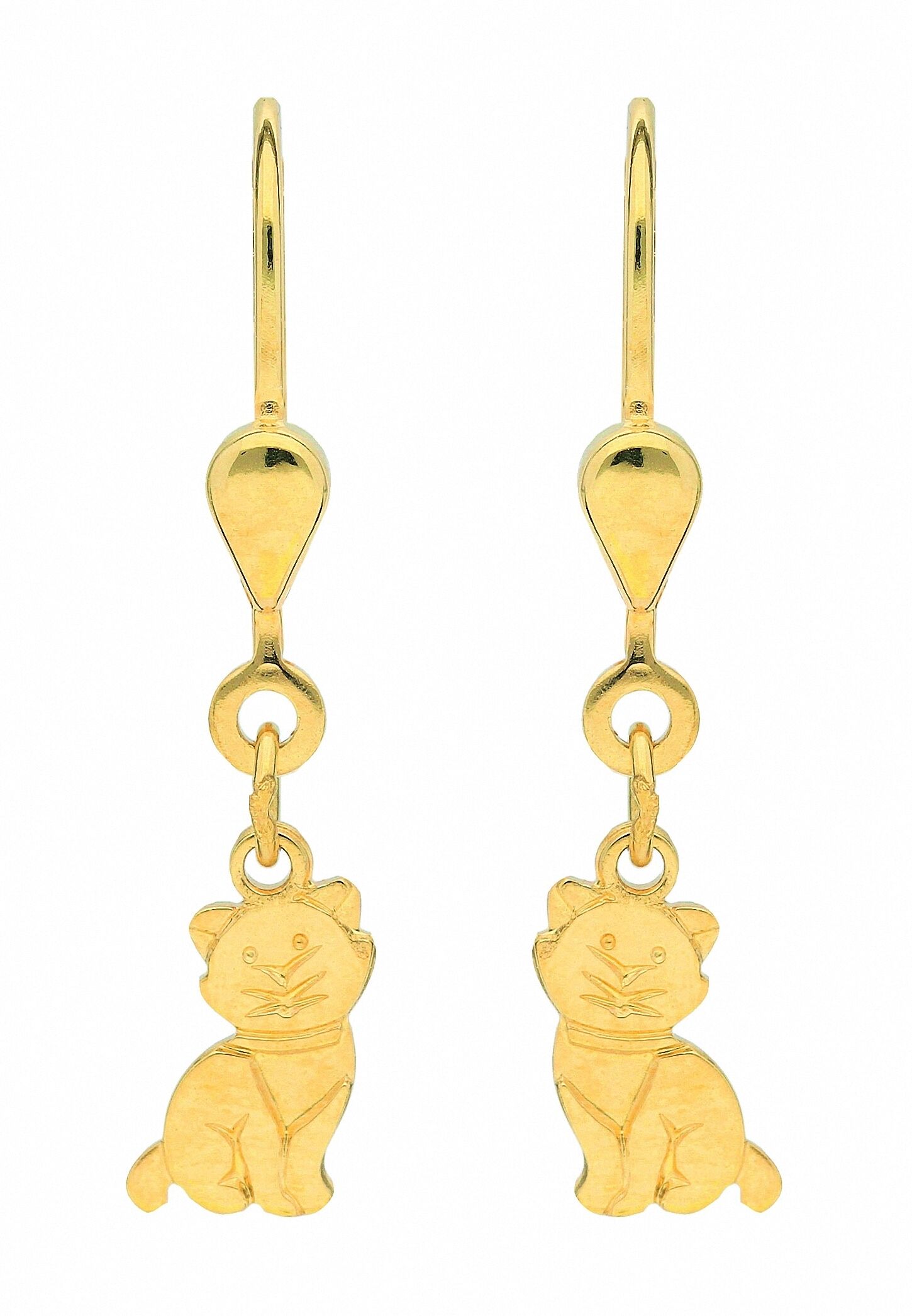 Paar Ohrhänger ADELIA´S "333 Gold Ohrringe Ohrhänger Katze", gold, Ohrringe, Damen, Gelbgold 333, Paar Ohrhänger