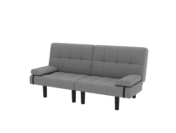Schlafsofa Leinen LINUS multifunktional grau