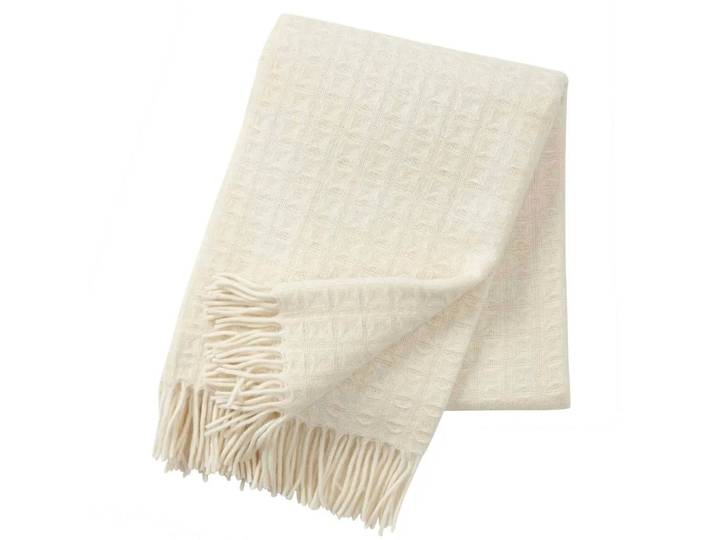 Klippan Yllefabrik Plaid en laine Twist écru