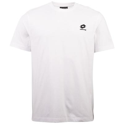 T-Shirt LOTTO, Herren, Gr. XL (56/58), weiß (hellweiß), 100% Cotton, unifarben, Rundhals, gerader Abschluss, Shirts T-Shirt, - mit dezenter Logostickerei