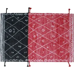 Tuaroc Beni Ourain Teppich Momo Schwarz-Rose 160 x 230 cm