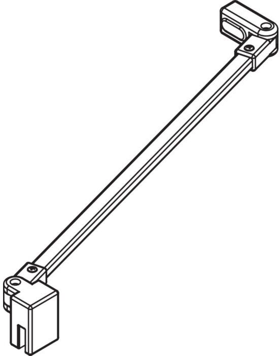 Kermi Liga Stabilisierung ZDSSVSSLI070Viertelkreis Länge 700mm, für Wand-Seitenwand/Festfeld, silber/hochglanz