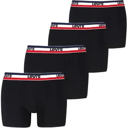 Levi's Herren Boxer-Shorts, 4er Pack - Sportswear Logo Boxer Brief 4P, Cotton Stretch, ECOM Schwarz / XL