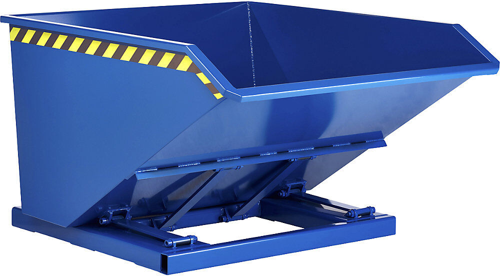 kaiserkraft Kippbehälter, niedrige Schüttkantenhöhe, Volumen 1,0 m³, enzianblau
