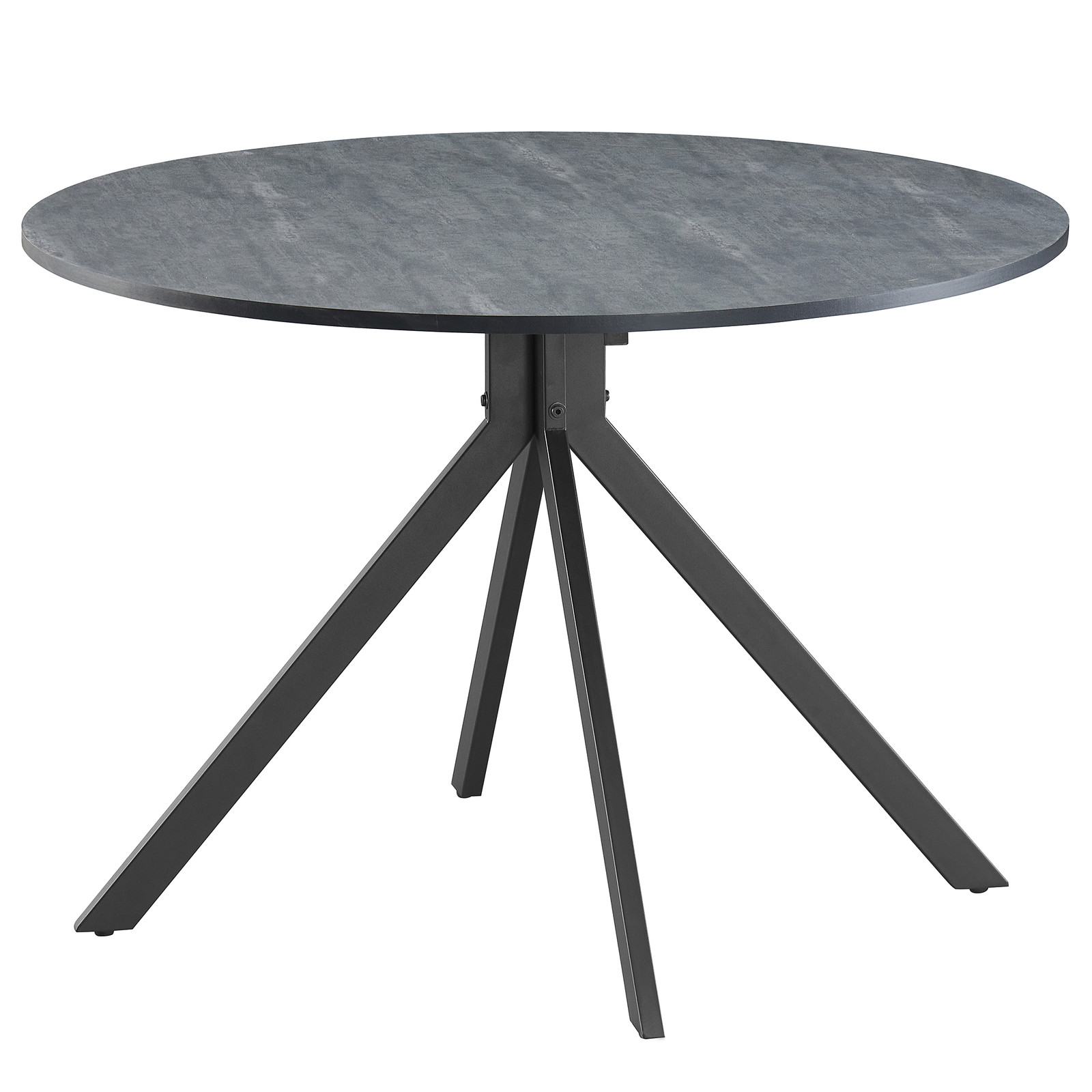 home24 Eettafel SIREYA, ronde moderne eettafel in grijs, Diameter: 110 cm