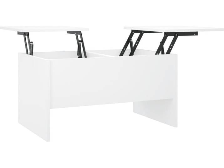 vidaXL vidaXL - Table basse - 80x50x42\,5 - cm - fait main - Bois - blanc