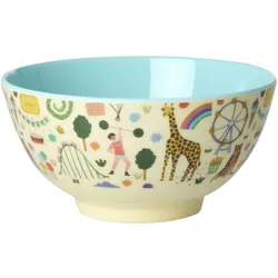 RICE Mittelgroße Kinderschüssel Fun Fair, 700 ml Ø 15 cm, Höhe 7 cm, mint
