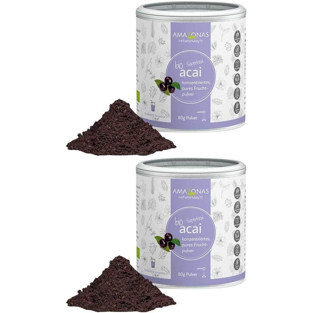 Acai 100% Bio Pulver ohne Trägerstoffe 2x 2x80 g