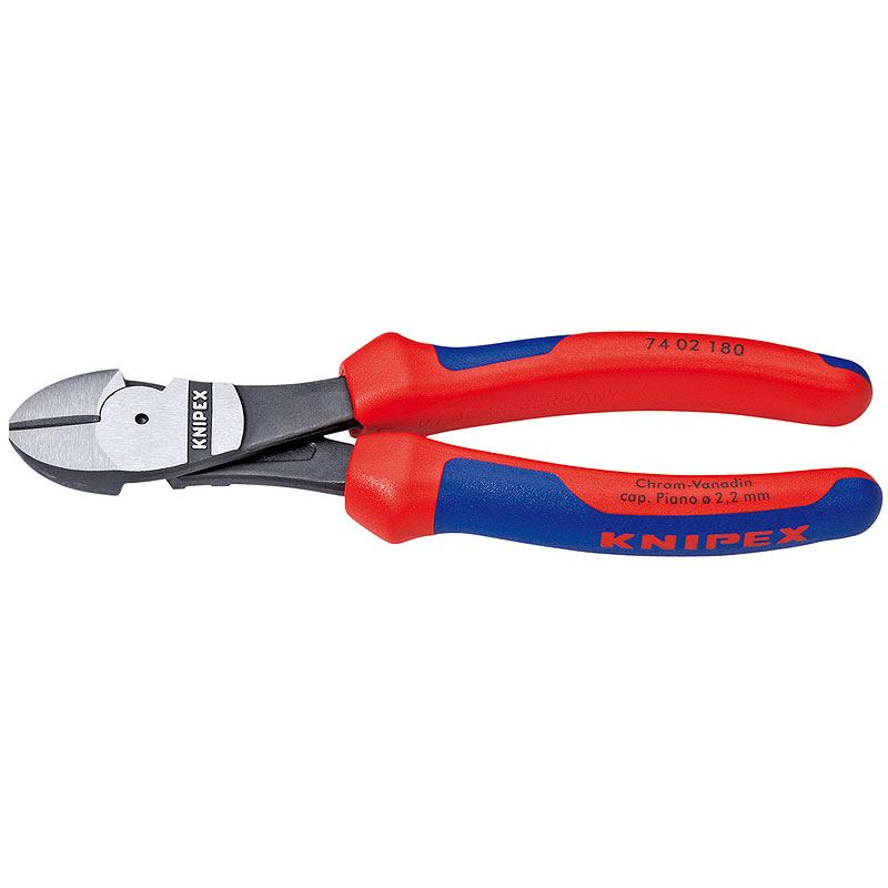 Kraftseitenschneider L.200mm pol. f.Pianodraht KNIPEX m.2Komp.-Hüllen