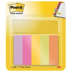 Post-it Notes Markers Haftmarker 15 x 50 mm »Energetic Collection«, 5 Stück lila, 1.5x5 cm