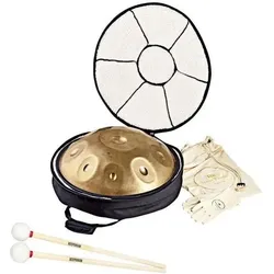 Meinl HPSTL90 Sonic Energy Handpan mit Schlägel (Handpan, Perkussion), Perkussion, Gold