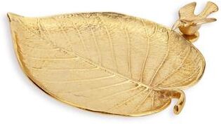 "Alice Pazkus 9""L Gold Leaf Tray"