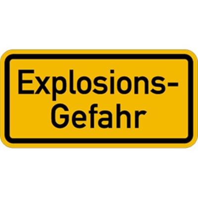 Schild Explosionsgefahr, Aluminium, reflektierend RA1 (Typ 1), 600x300 mm