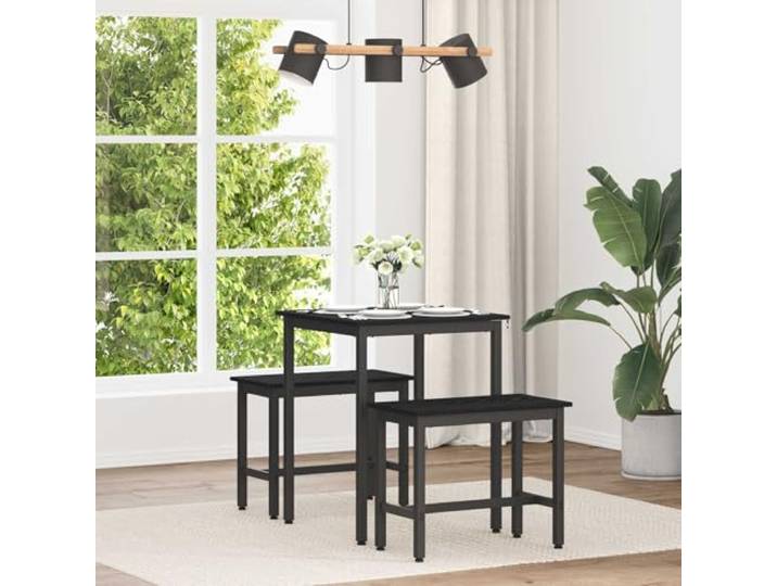TUERYAFEK Esstisch 60 x 60 x 75 cm Holzwerkstoff Schwarz Eichen-Optik Rechteckige Form, pflegeleichte Oberfläche, quadratische Beine, einfacher Zusammenbau, modernes Design