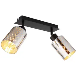 Deckenlampe Deckenleuchte Wohnzimmerlampe Schwenkbar Schwarz Metall Länge 27cm