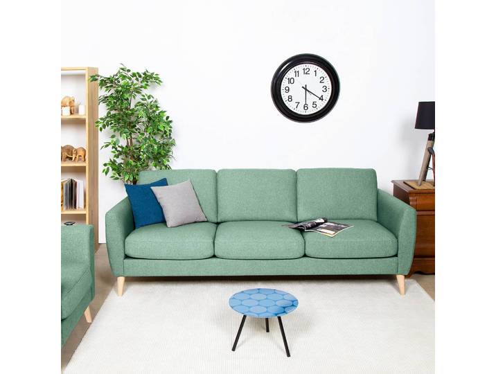 Canapé Kustavi 3 places Vert/Vert menthe Tissu structuré 225 x 80 x 86cm Scandi
