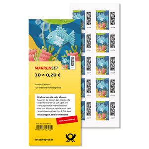 DeutschePost Briefmarken Set, 10 Stück à 20cent, Zackenbarsch, Ergänzungsmarke, selbstklebend