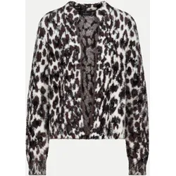 Flauschige Leo-Strickjacke Mehrfarbig 38