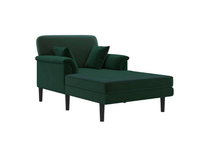 vidaXL Chaiselongue Chaiselongue Dunkelgrün Samt, 1 Teile