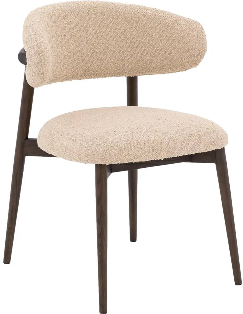 Goossens Eetkamerstoel Diede - Zonder Armleuning - Beige Stof