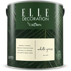 ELLE Decoration by Crown Premium Wandfarbe Matt White Grass No.305  2,500L