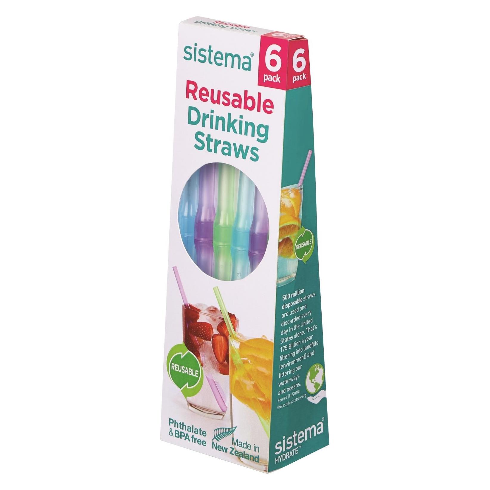 Sistema - Reusable Straws 6Pack (21411)
